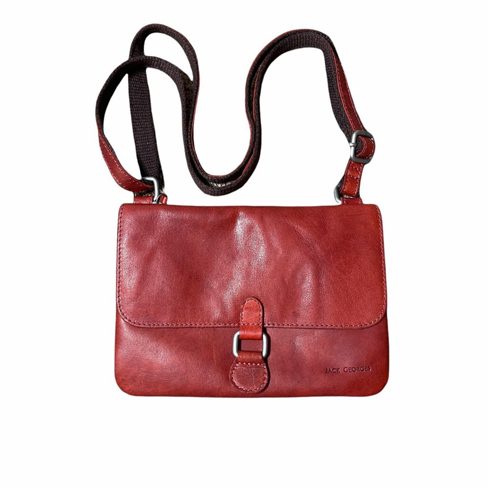 Jack Georges Red Voyager Wallet On A String X-Body - image 1